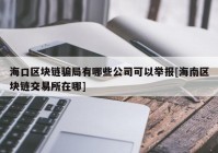 海口区块链骗局有哪些公司可以举报[海南区块链交易所在哪]