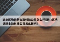 湖北区块链新金融科技公司怎么样[湖北区块链新金融科技公司怎么样啊]